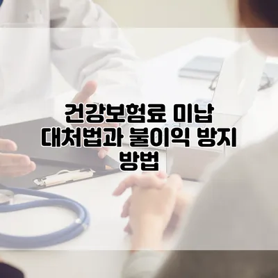건강보험료 미납 대처법과 불이익 방지 방법