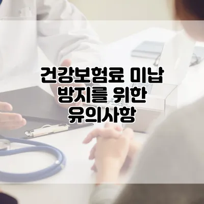 건강보험료 미납 방지를 위한 유의사항