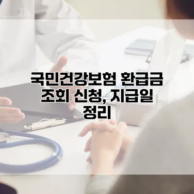 국민건강보험 환급금 조회 신청, 지급일 정리