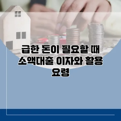 급한 돈이 필요할 때 소액대출 이자와 활용 요령