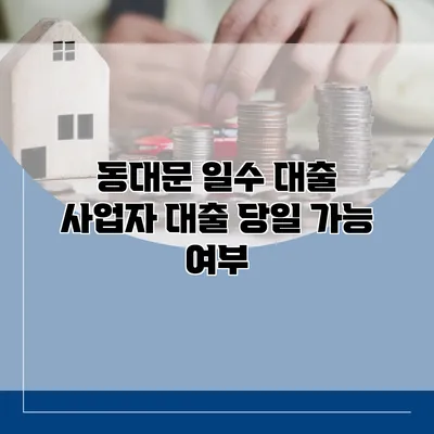 동대문 일수 대출 사업자 대출 당일 가능 여부