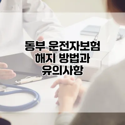 동부 운전자보험 해지 방법과 유의사항