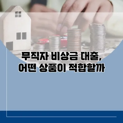 무직자 비상금 대출, 어떤 상품이 적합할까?