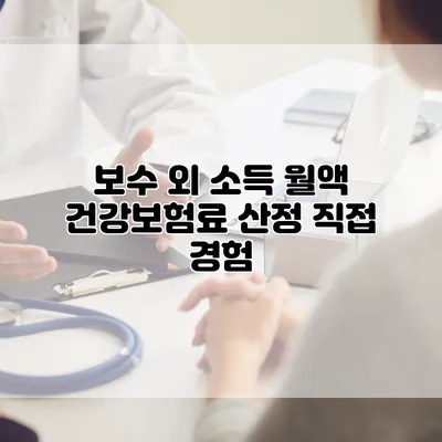보수 외 소득 월액 건강보험료 산정 직접 경험