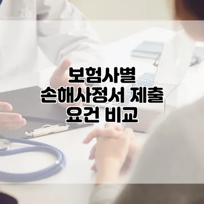 보험사별 손해사정서 제출 요건 비교