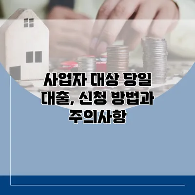 사업자 대상 당일 대출, 신청 방법과 주의사항