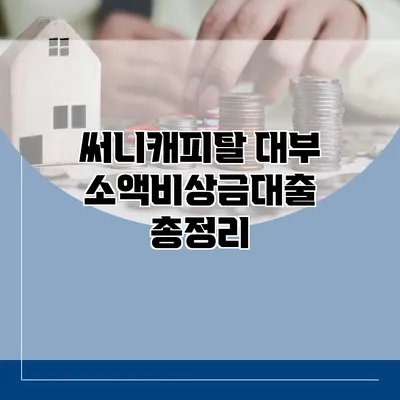 써니캐피탈 대부 소액비상금대출 총정리