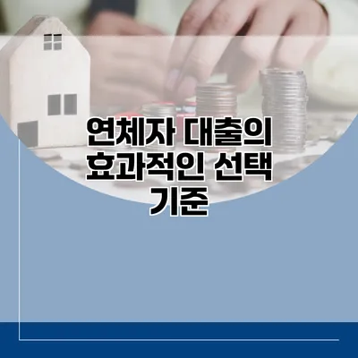 연체자 대출의 효과적인 선택 기준