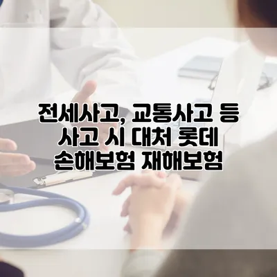 전세사고, 교통사고 등 사고 시 대처 롯데 손해보험 재해보험