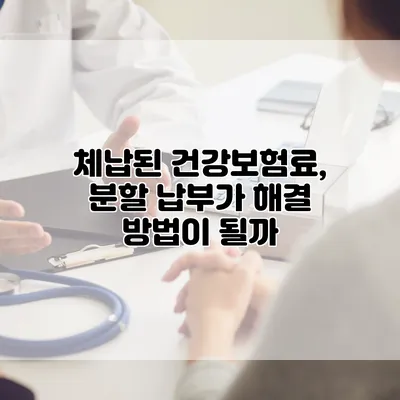 체납된 건강보험료, 분할 납부가 해결 방법이 될까?
