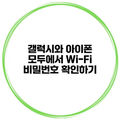갤럭시와 아이폰 모두에서 Wi-Fi 비밀번호 확인하기
