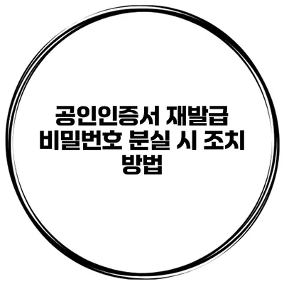 공인인증서 재발급 비밀번호 분실 시 조치 방법