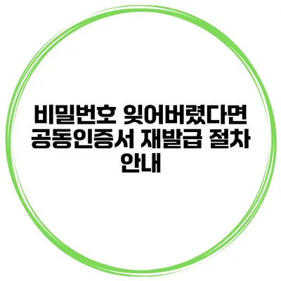 비밀번호 잊어버렸다면? 공동인증서 재발급 절차 안내