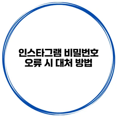 인스타그램 비밀번호 오류 시 대처 방법