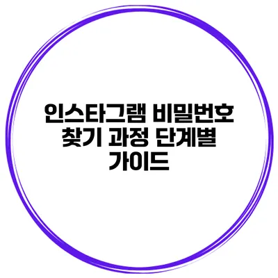 인스타그램 비밀번호 찾기 과정 단계별 가이드