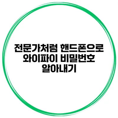 전문가처럼 핸드폰으로 와이파이 비밀번호 알아내기