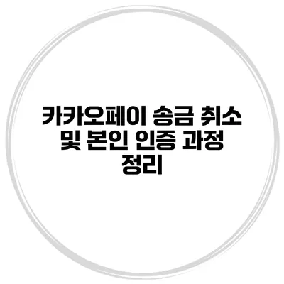카카오페이 송금 취소 및 본인 인증 과정 정리