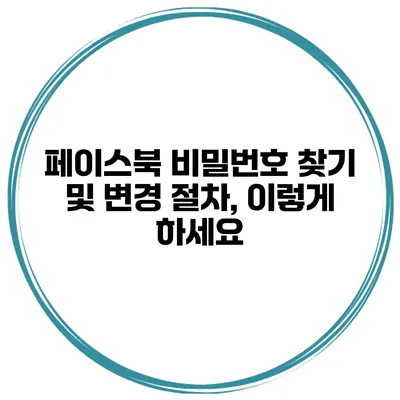 페이스북 비밀번호 찾기 및 변경 절차, 이렇게 하세요