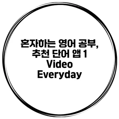 혼자하는 영어 공부, 추천 단어 앱 1 Video Everyday